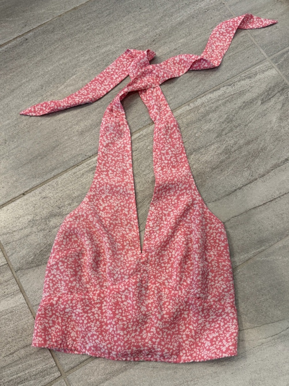 Abercrombie & Fitch Pink Floral Halter Top- XS